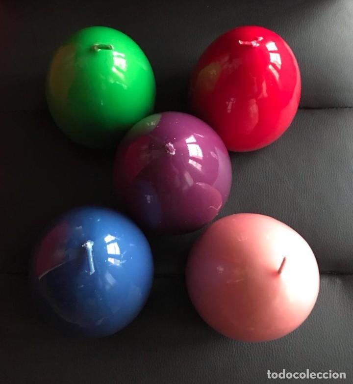 Vintage: GRUPO DE 5 PRECIOSAS VELAS DECORATIVAS. HUEVOS DE COLORES. LOTE 6. NUEVAS