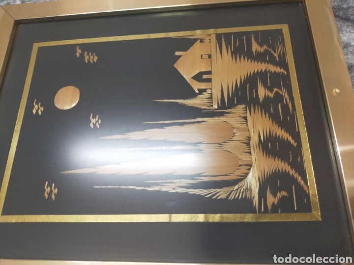 Vintage: Dos cuadros motivos orientales en bamb&uacute; - Foto 4