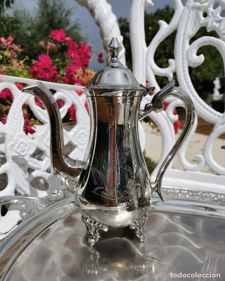 Vintage: JUEGO DE CAF&Eacute; Y TE PLATEADO - Foto 4