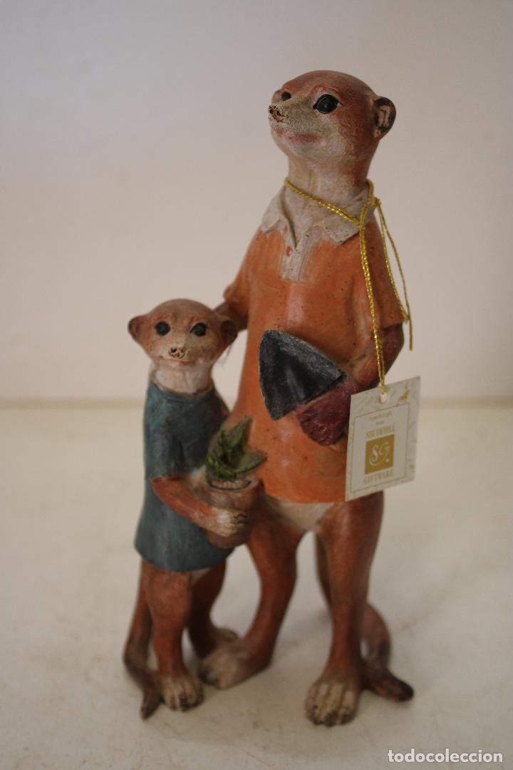 Vintage: FAMILIA SURICATAS shudehill giftware,de colecci&oacute;n.resina