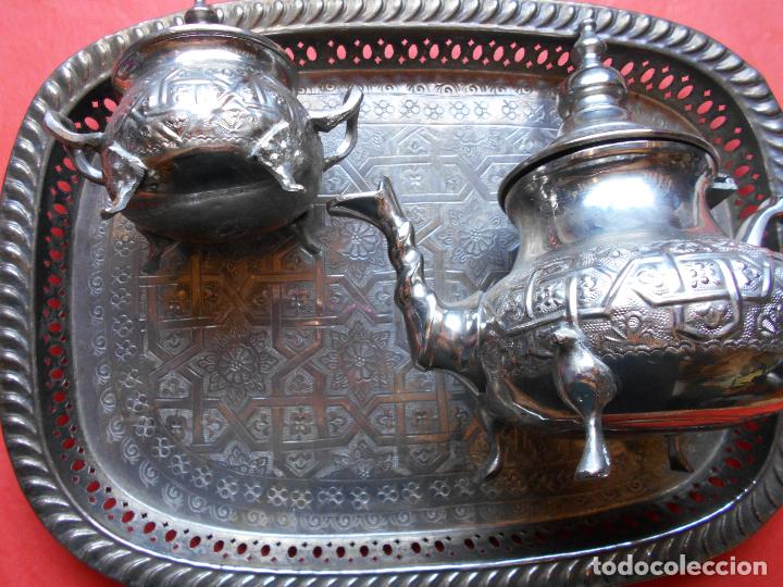 Vintage: BANDEJA CON TETERA Y AZUQUERO - Foto 2