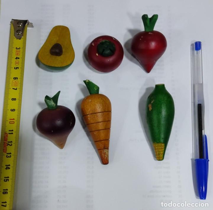 Vintage: SEIS FRUTAS DE COSTA RICA EN MADERA PINTADA