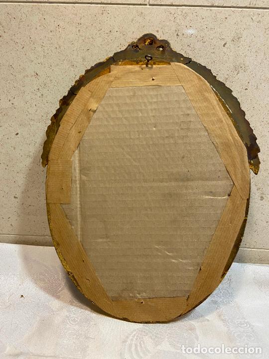 Vintage: 96.- Espejo cornucopia de madera y pan de oro - Foto 5