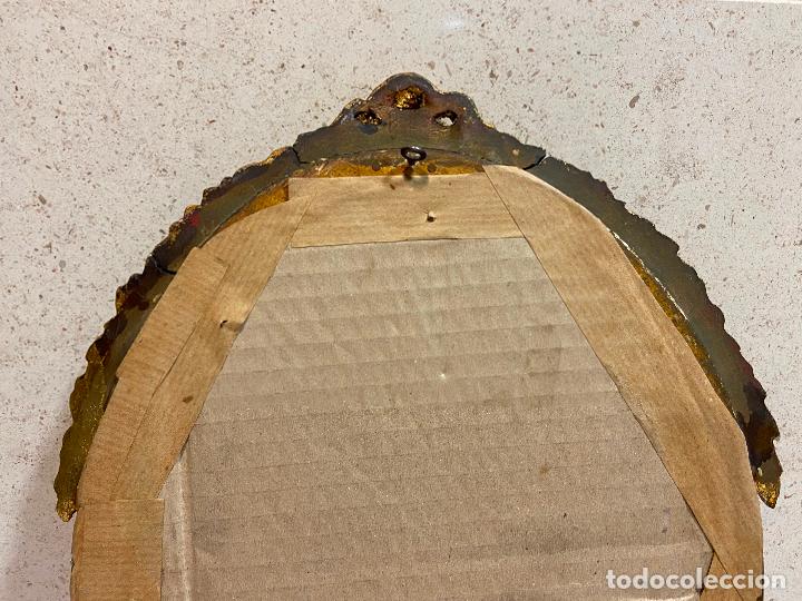 Vintage: 96.- Espejo cornucopia de madera y pan de oro - Foto 6