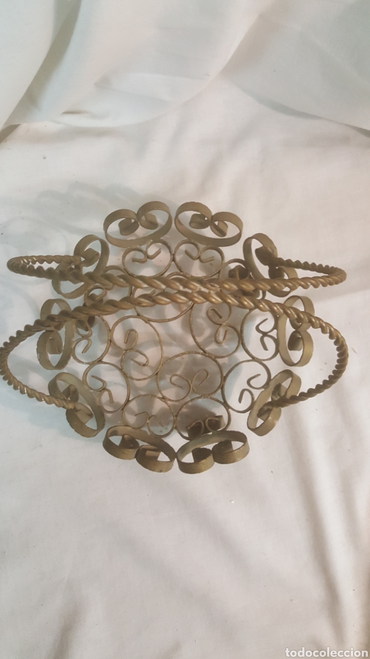 Vintage: BONITO CENTRO DE MESA CON FORMA DE CESTA DE HIERRO - Foto 3