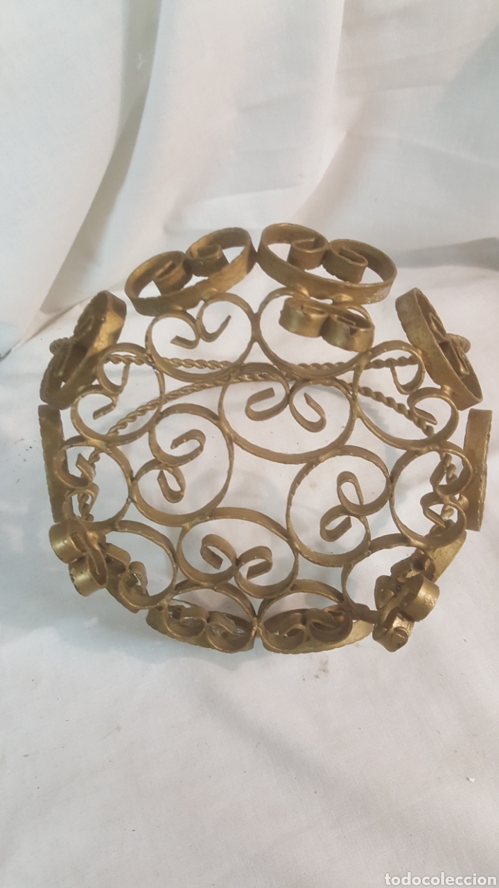 Vintage: BONITO CENTRO DE MESA CON FORMA DE CESTA DE HIERRO - Foto 4