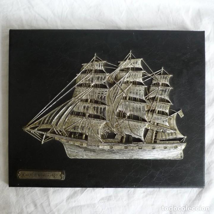Vintage: Cuadro con barco en relieve Cliper 1860 - Foto 1