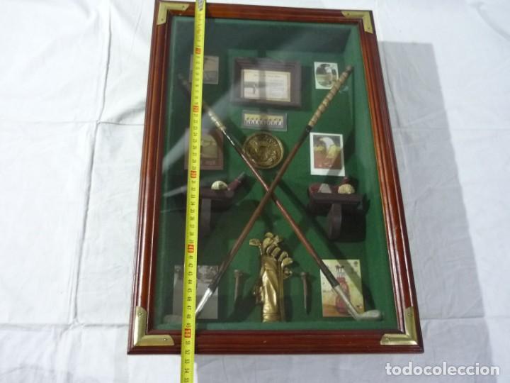 Vintage: Cuadro vitrina con objetos de golf - Foto 6