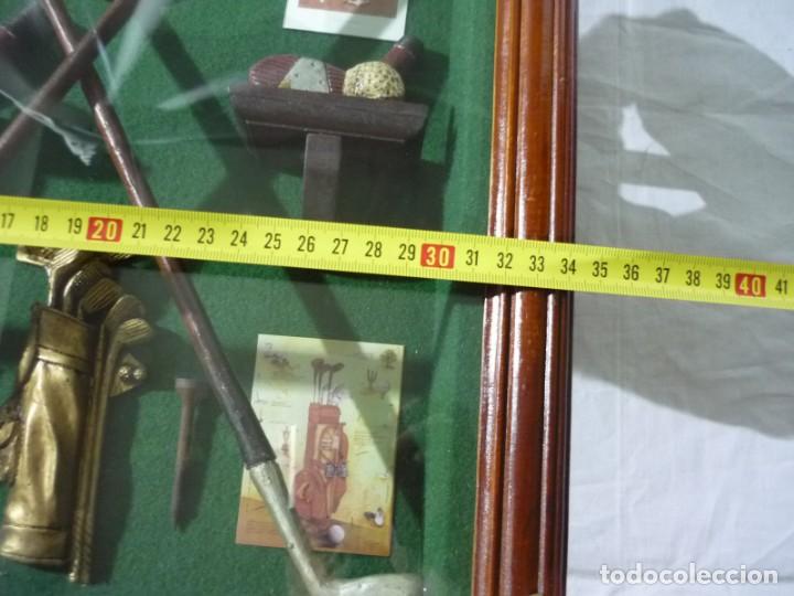 Vintage: Cuadro vitrina con objetos de golf - Foto 9