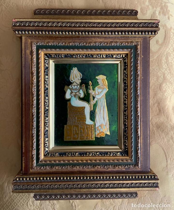 Vintage: CUADRO VINTAGE METAL ESMALTADO ENMARCADO