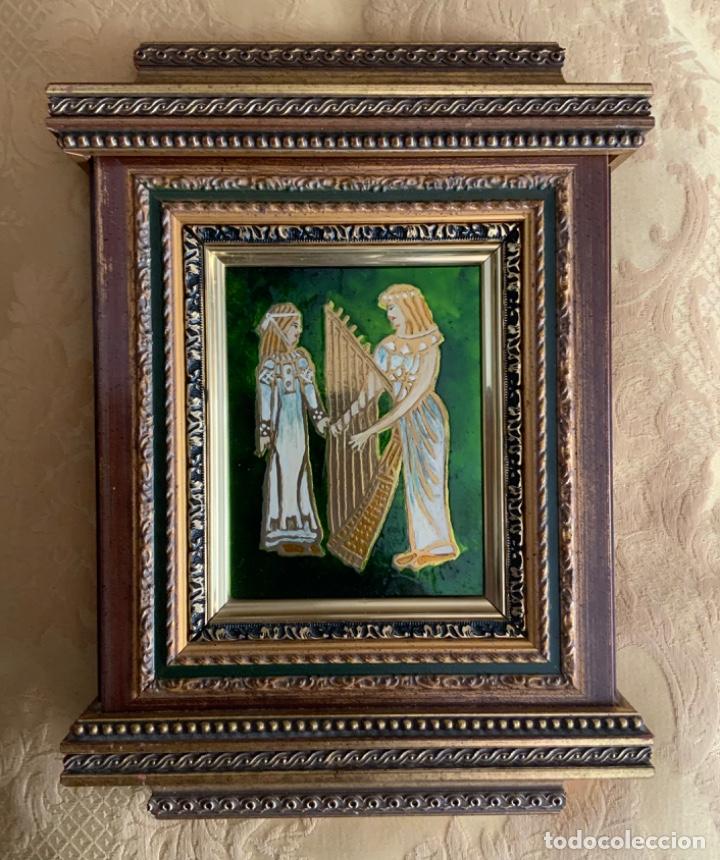 Vintage: CUADRO VINTAGE METAL ESMALTADO ENMARCADO