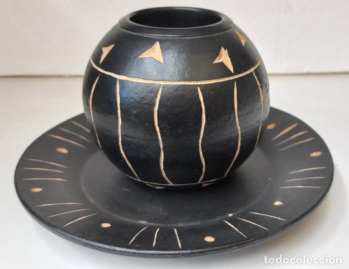 Vintage: PALMATORIA O SIM. PARA LAMPARILLA, BOLA Y PLATO DE MADERA, DECORADOS