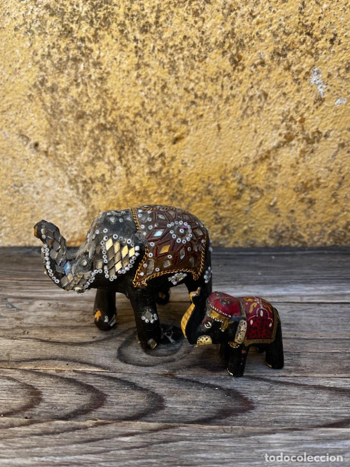 Vintage: I Pareja de elefantes indios de madera