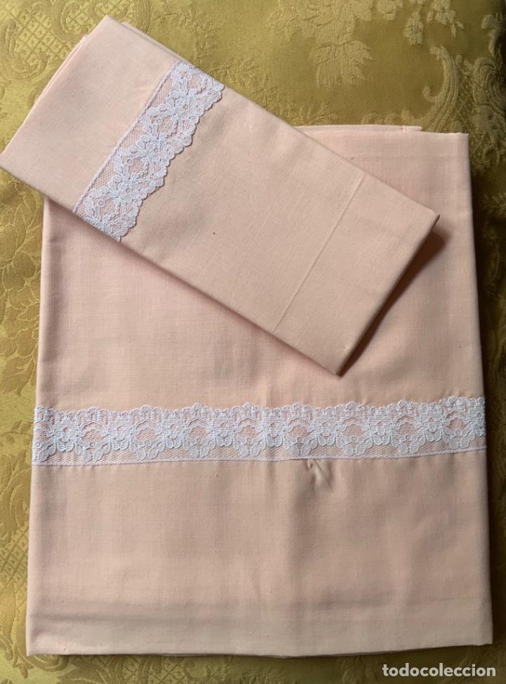 Vintage: CUNA, SABANA DE CUNA VINTAGE ROSA ALGOD&Oacute;N - Foto 6