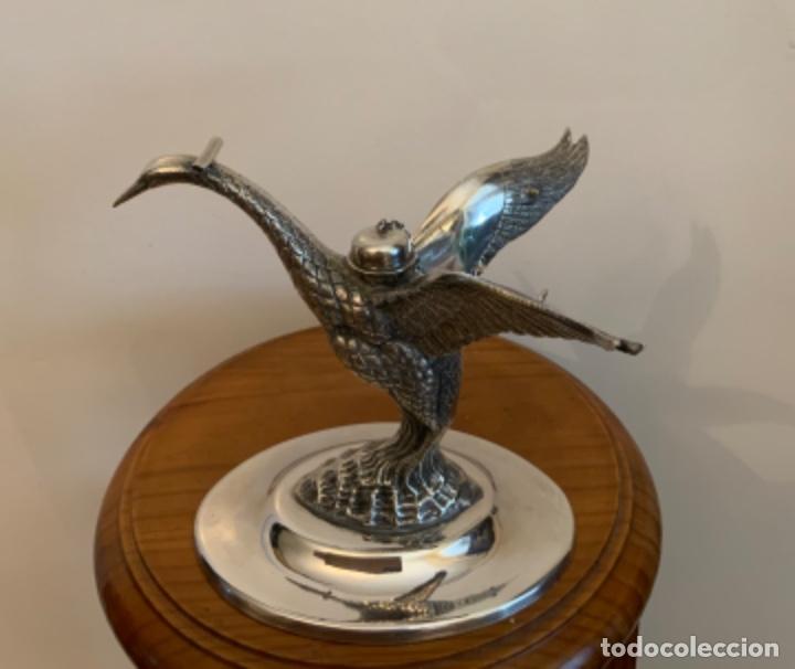 Vintage: ANTIGUO CALIENTA COPAS CISNE, ALPACA, IMPECABLE - Foto 5