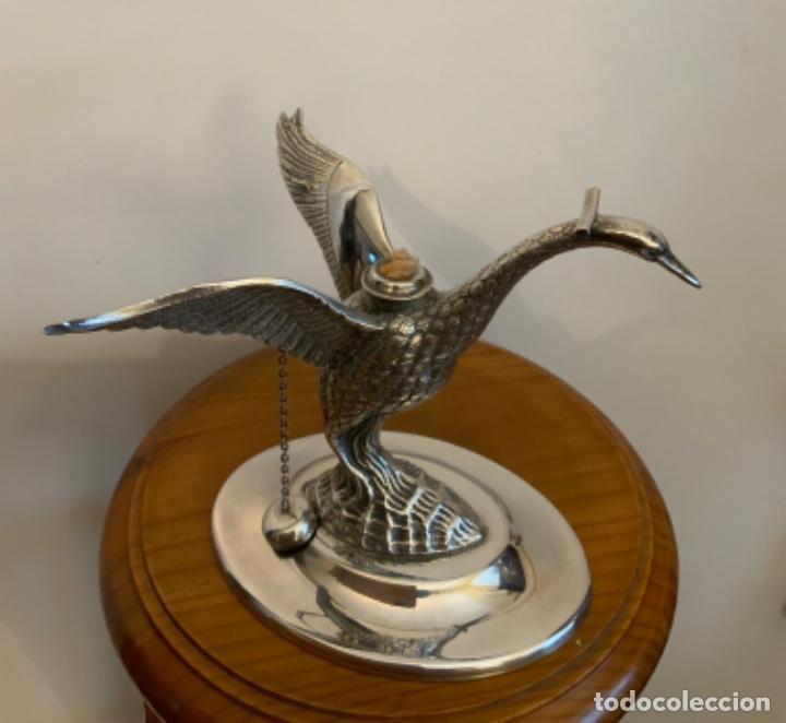 Vintage: ANTIGUO CALIENTA COPAS CISNE, ALPACA, IMPECABLE - Foto 8