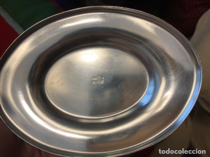 Vintage: ANTIGUO CALIENTA COPAS CISNE, ALPACA, IMPECABLE - Foto 9