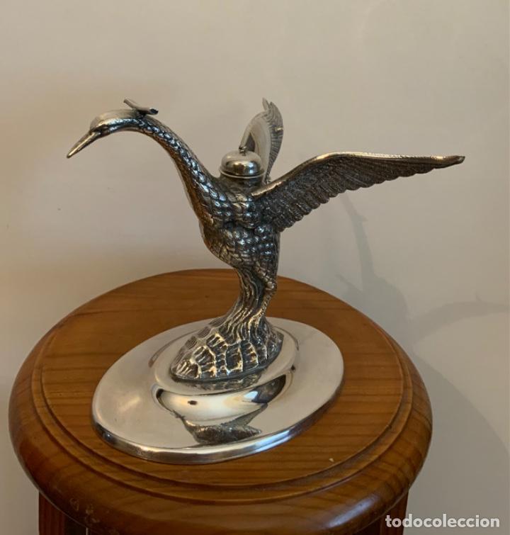 Vintage: ANTIGUO CALIENTA COPAS CISNE, ALPACA, IMPECABLE - Foto 10