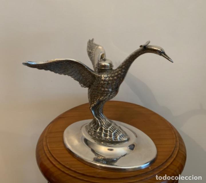 Vintage: ANTIGUO CALIENTA COPAS CISNE, ALPACA, IMPECABLE - Foto 12