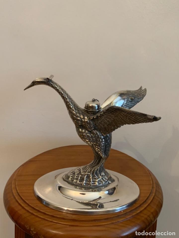 Vintage: ANTIGUO CALIENTA COPAS CISNE, ALPACA, IMPECABLE - Foto 13