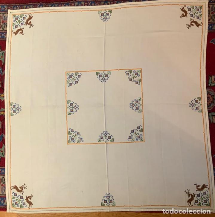 Vintage: ANTIGUO MANTEL BORDADO A MANO - Foto 7