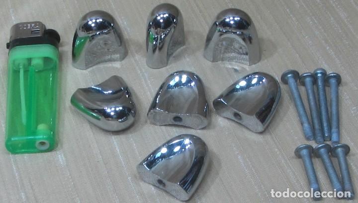 Vintage: 5 Pomos Tiradores Metal Dise&ntilde;o. A&ntilde;os 80. Con tornillo.