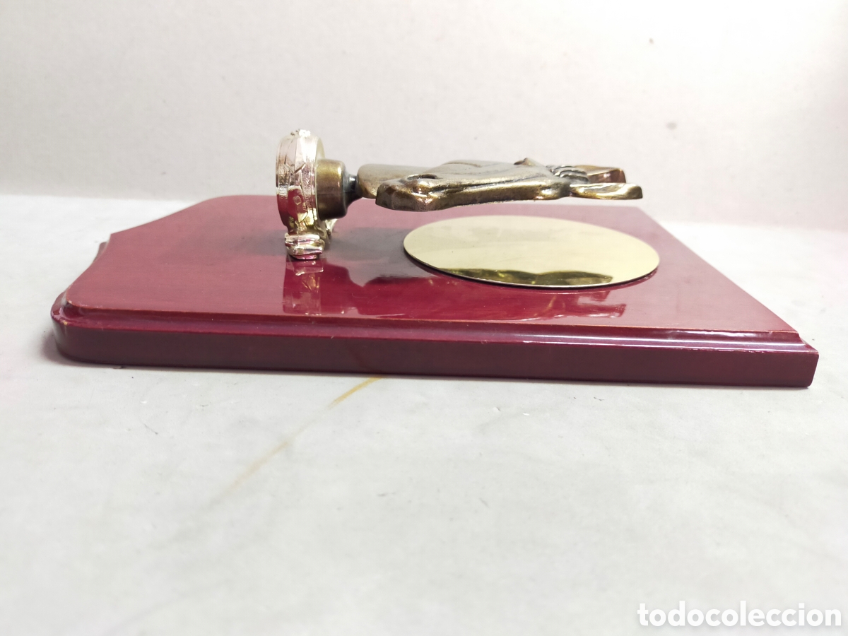 Vintage: TROFEO DE CABALLO EN BRONCE Y MADERA. - Foto 4
