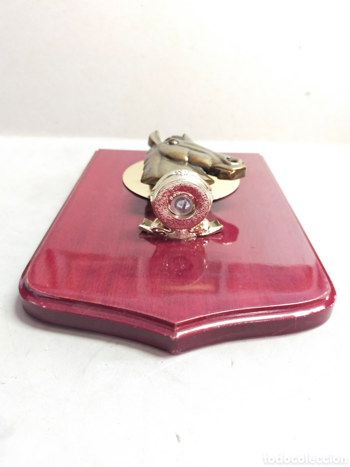 Vintage: TROFEO DE CABALLO EN BRONCE Y MADERA. - Foto 5