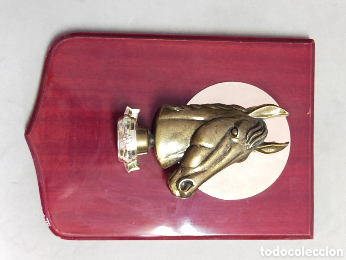 Vintage: TROFEO DE CABALLO EN BRONCE Y MADERA. - Foto 8