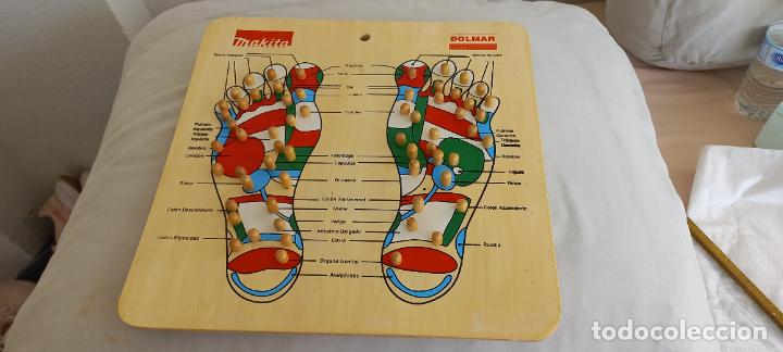 Vintage: TABLA MADERA REFLEXOLOG&Iacute;A DEL PIE ACUPUNTURA ACUPRESI&Oacute;N MAKITA DOLMAR
