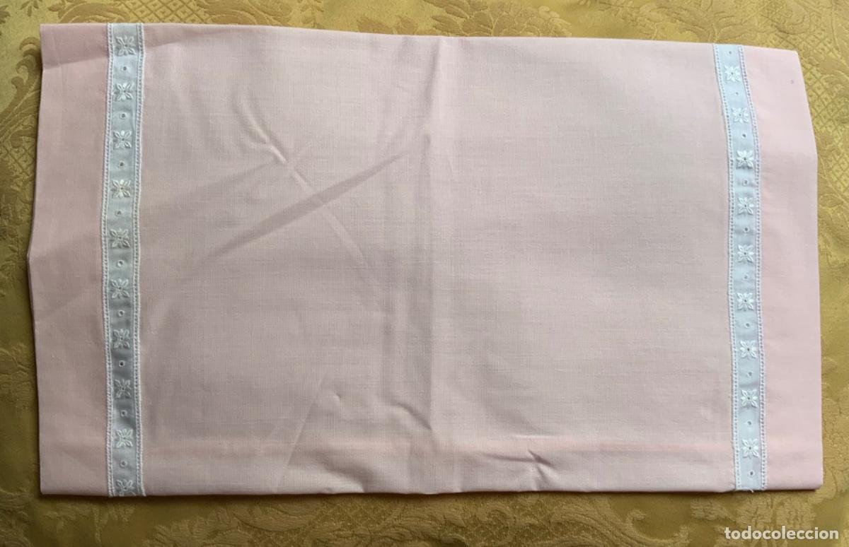 Vintage: CUNA, SABANA PARA CUNA, ALGOD&Oacute;N ROSA - Foto 6