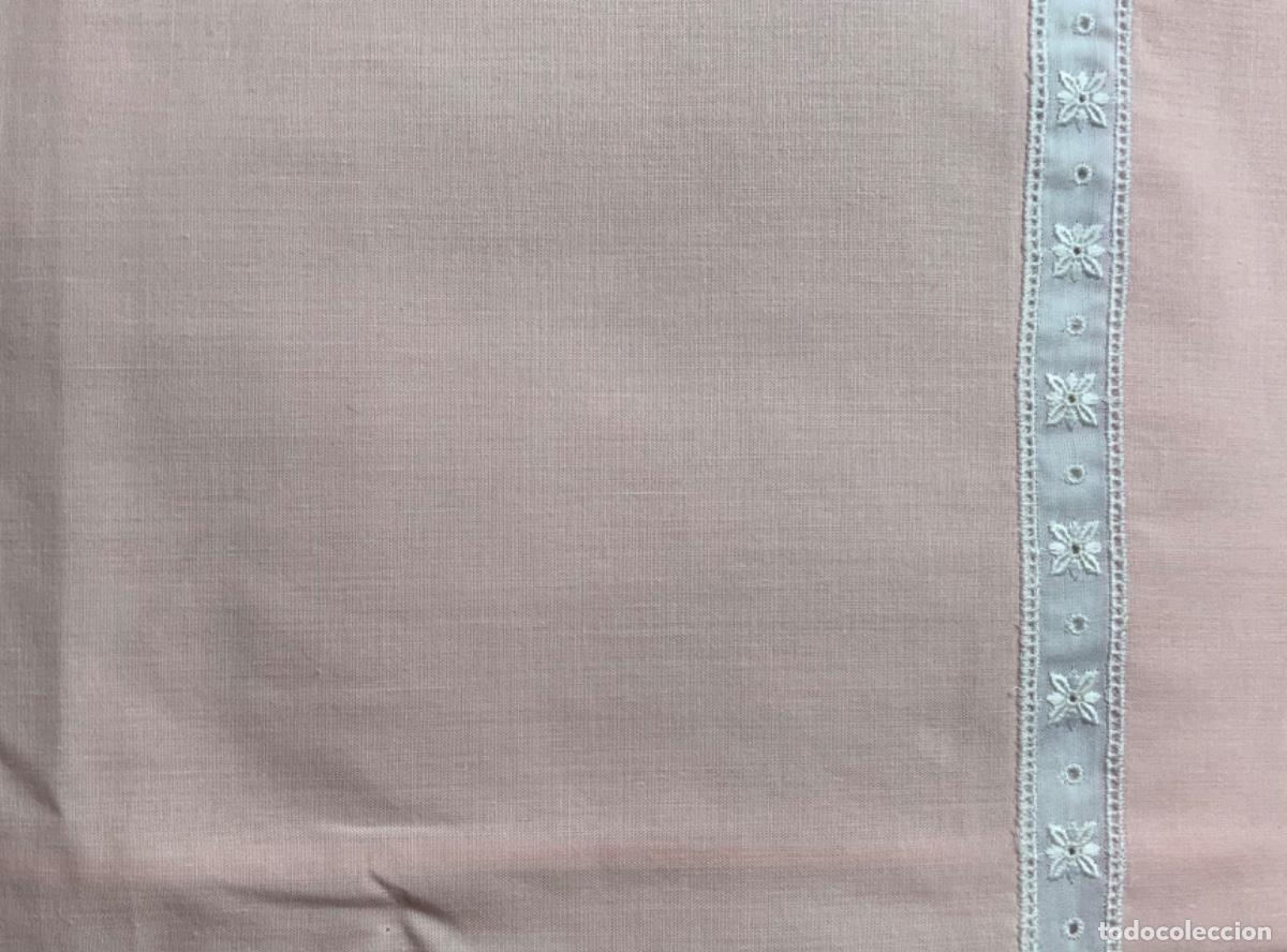 Vintage: CUNA, SABANA PARA CUNA, ALGOD&Oacute;N ROSA - Foto 8