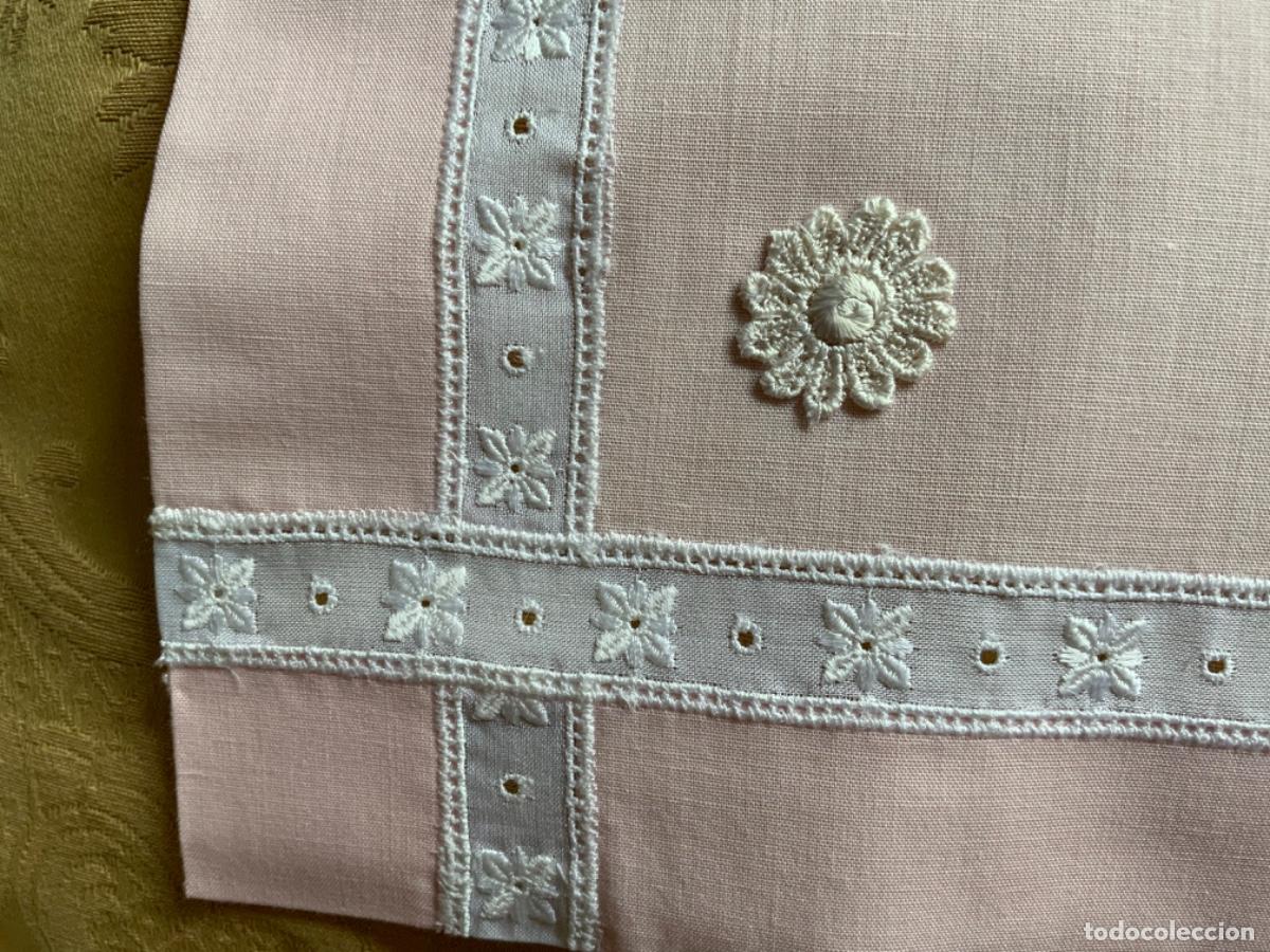 Vintage: CUNA, SABANA PARA CUNA, ALGOD&Oacute;N ROSA - Foto 11