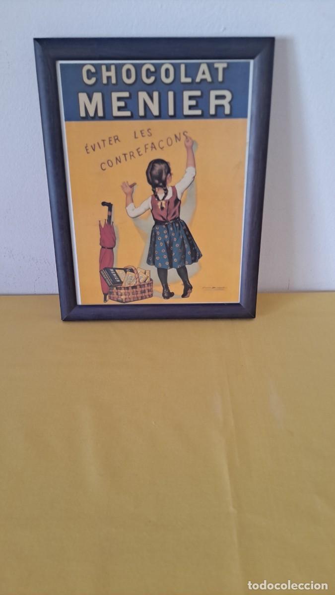 Vintage: CUADRO CON LAMINA DE CHOCOLAT MENIER - Foto 1