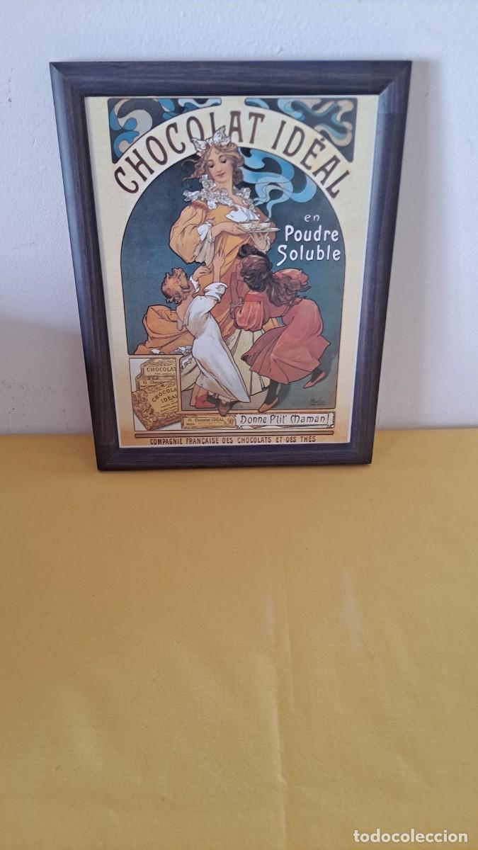 Vintage: CUADRO CON LAMINA DE CHOCOLAT IDEAL EN POUDRE SOLUBLE - Foto 1