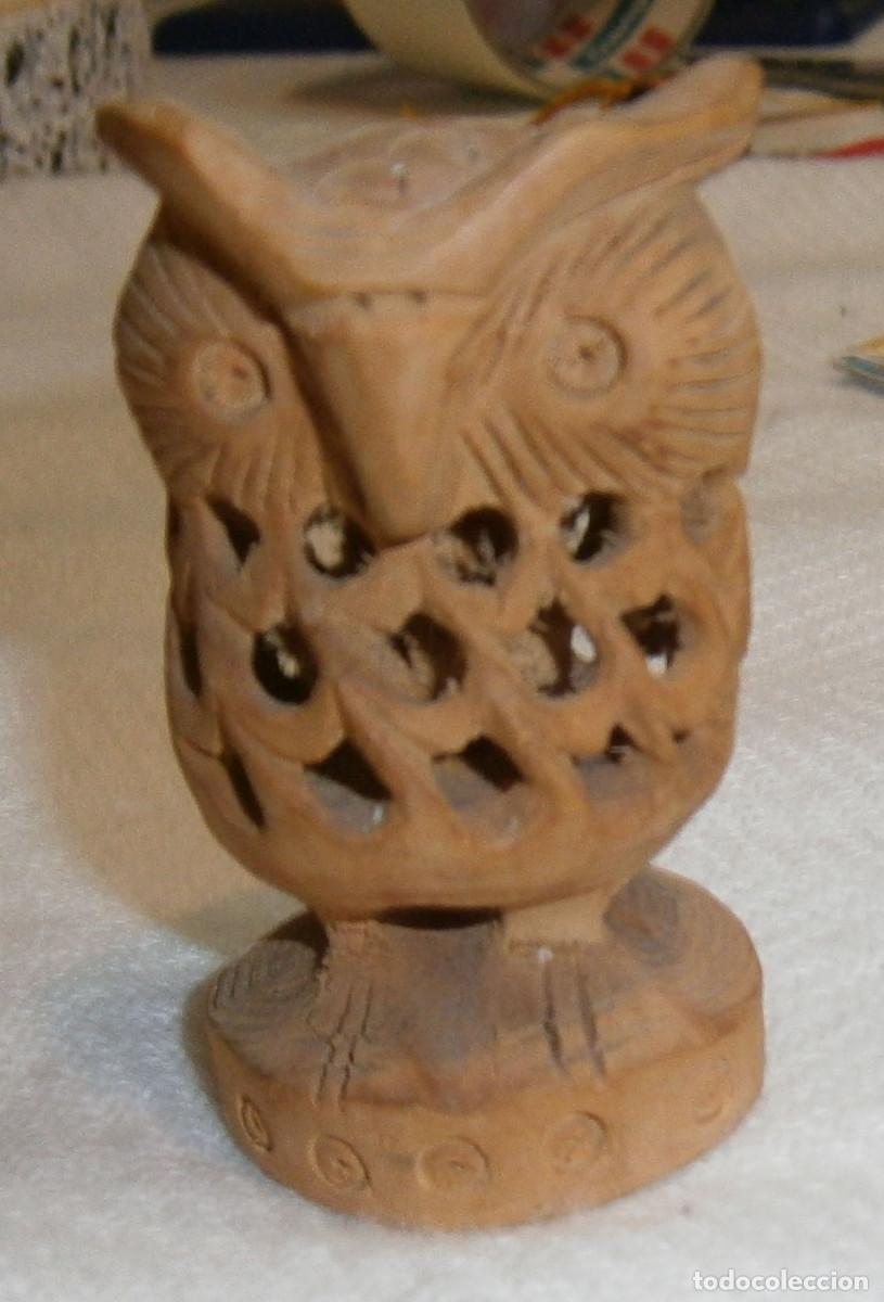Vintage: buho artesania africana peque&ntilde;o buho en el interior 6 cms de alto