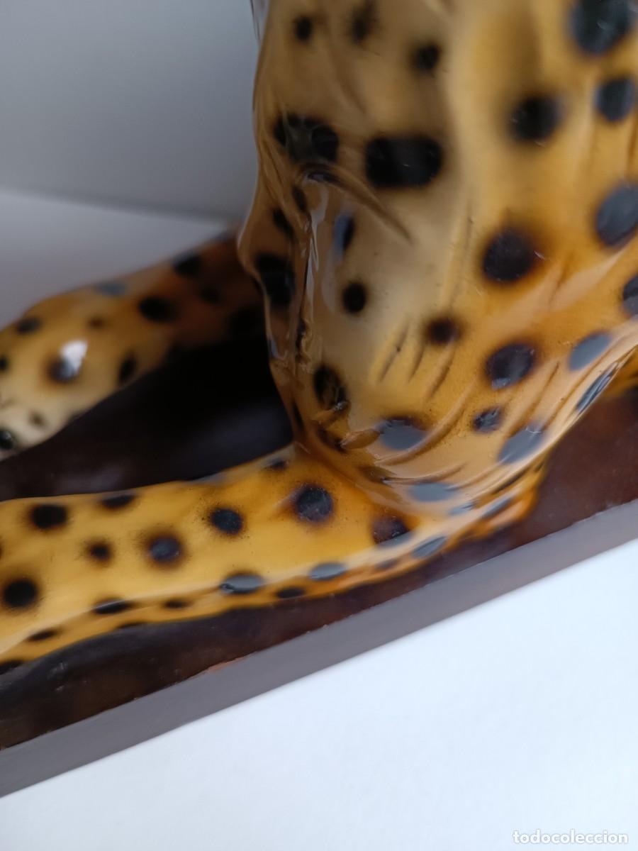 Vintage: APOYA LIBROS CON FIGURA DE LEOPARDO - Foto 4