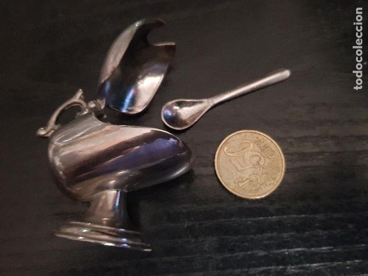 Vintage: PEQUE&Ntilde;O TARRO CON CUCHARA INOX