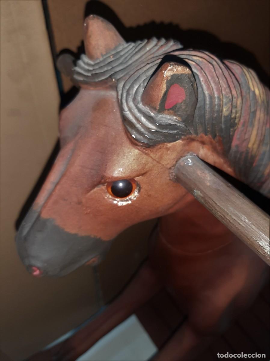 Vintage: ANTIGUO CABALLO BALANCIN MADERA - Foto 3