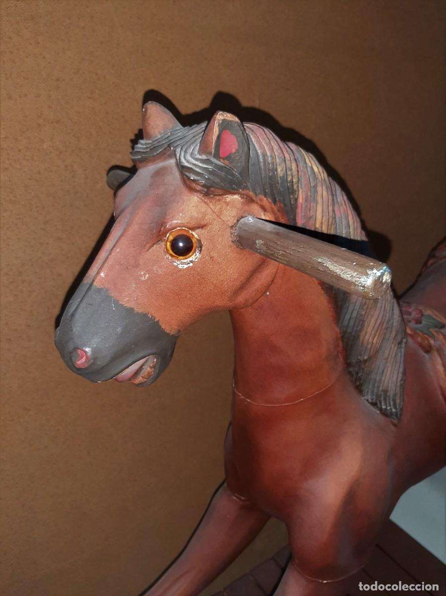 Vintage: ANTIGUO CABALLO BALANCIN MADERA - Foto 9