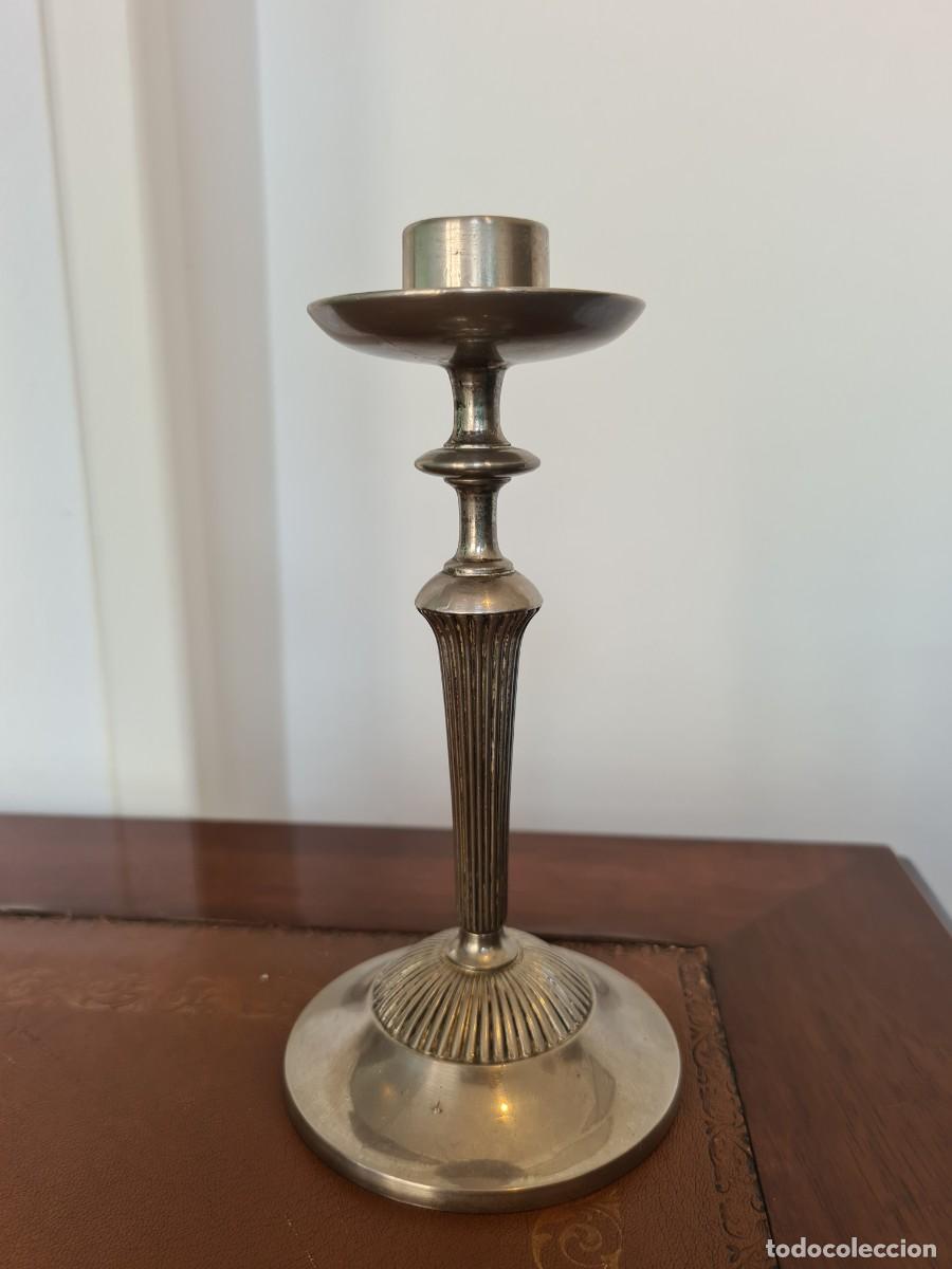 Vintage: CANDELERO METAL PLATEADO - Foto 1