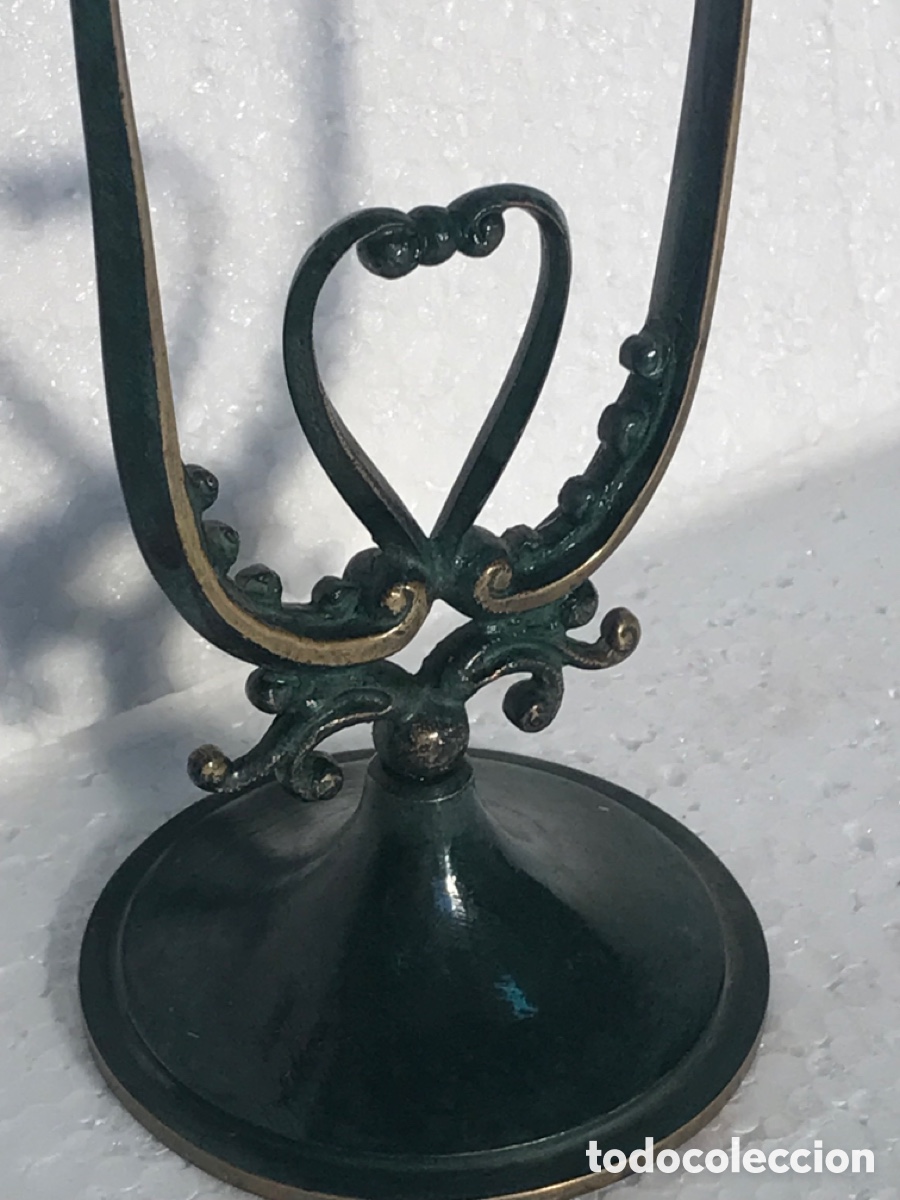 Vintage: Candelabro esmaltado en verde 21x16x8cm Ref MT1 - Foto 4