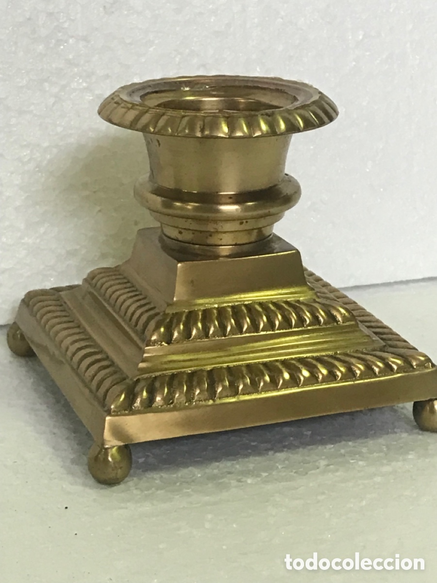 Vintage: Candelabro de lat&oacute;n 11.4x1.5x10cm Ref MT1