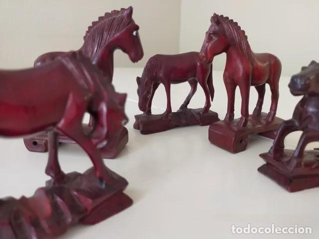 Vintage: Cinco caballos madera Hong Kong - Foto 3