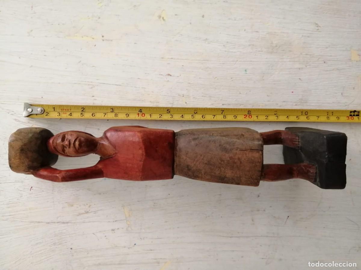 Vintage: FIGURA MUJER AFRICANA TALLLADA EN MADERA - Foto 2