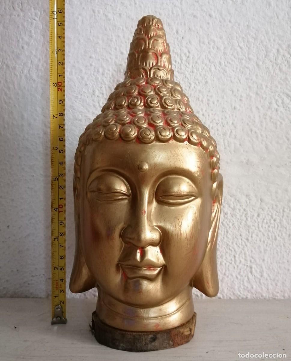 Vintage: CABEZA DE BUDA DORADA - Foto 4