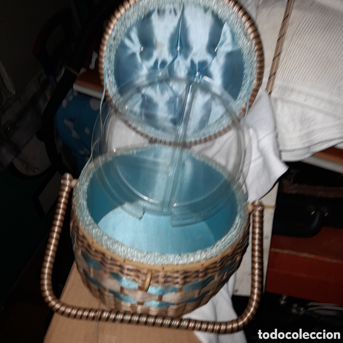 Vintage: Costurero de mimbre - Foto 5