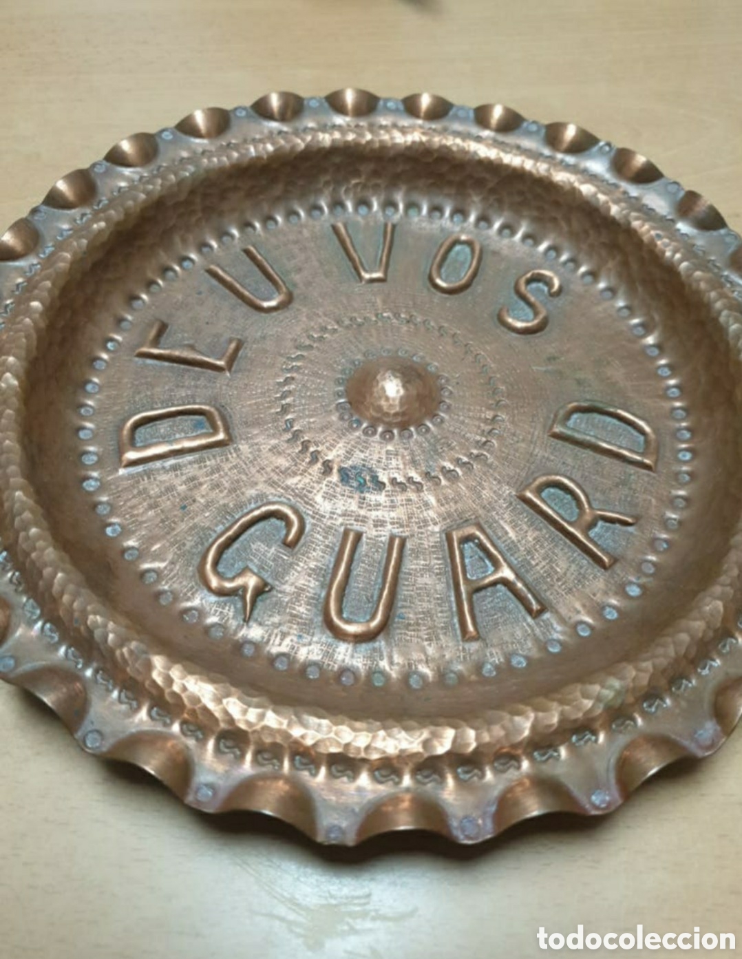 Vintage: Antiguo plato de cobre Dios os guarde