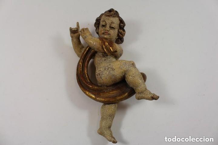 Vintage: Angelote bellamente tallado.