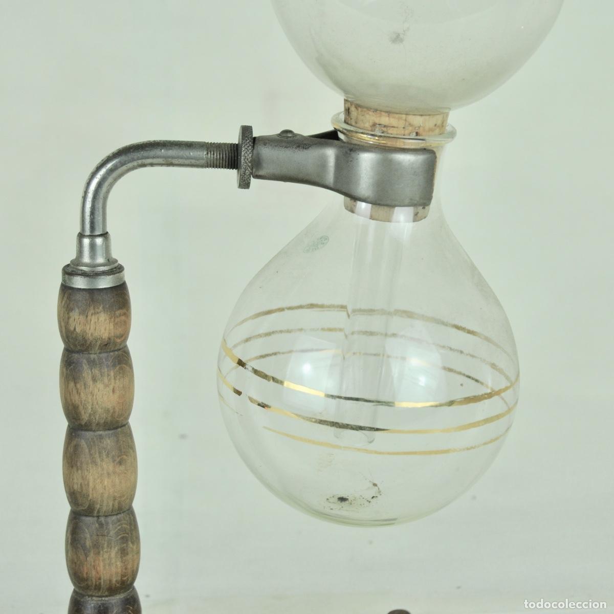 Vintage: Cafetera cristal con rayas doradas - Foto 3